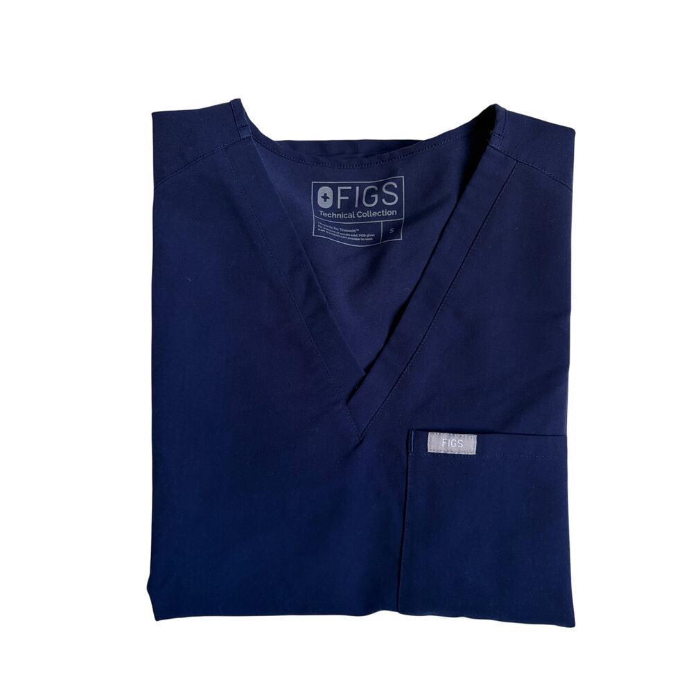 FIGS Catarina Scrub Top (Navy Blue) - Small